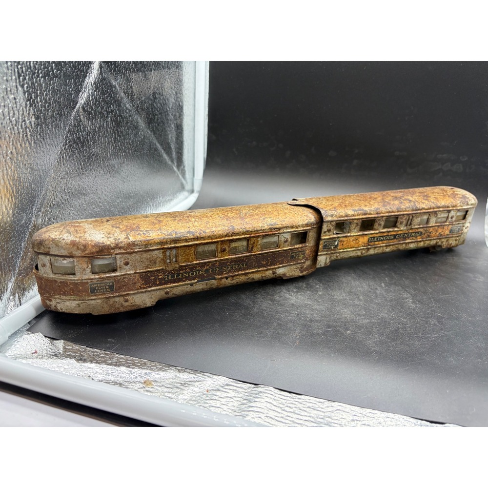 Vintage American Flyer‎ Lines Illinois Central O Gauge Tinplate Train Cars Set